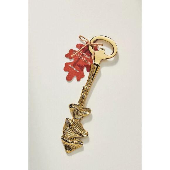 Anthropologie Sigrid Bottle Opener Mushroom Gold NEW - Picture 1 of 1